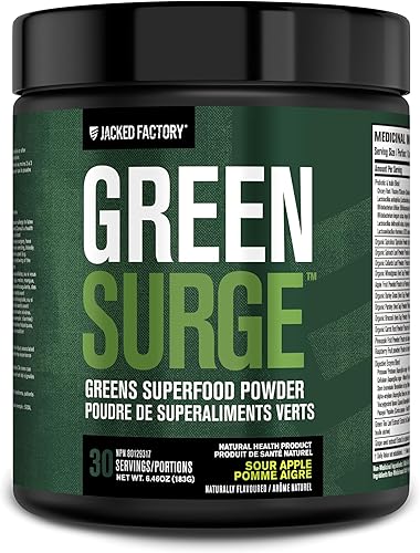 Miniatura 9 de Jacked Factory Green Surge Green Superfood Powder - Keto Friendly Greens Drink w/Spirulina, Wheat & Barley Grass, Organic Greens - Green Tea