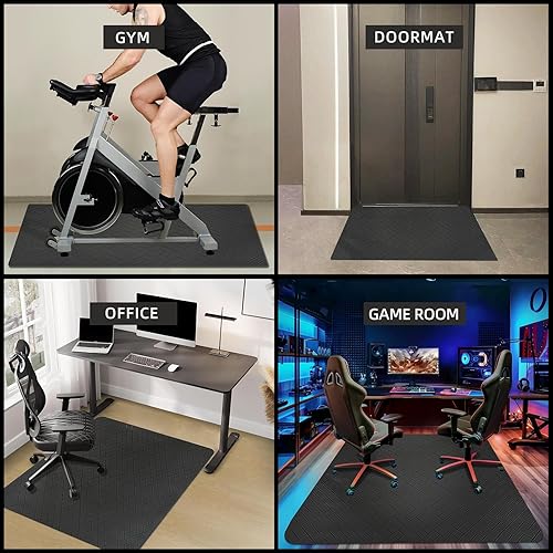 Miniatura 7 de Tapete para silla de oficina para suelo duro, tapete para silla de computadora de 48 x 36 pulgadas, protector de suelo de escritorio multiusos para