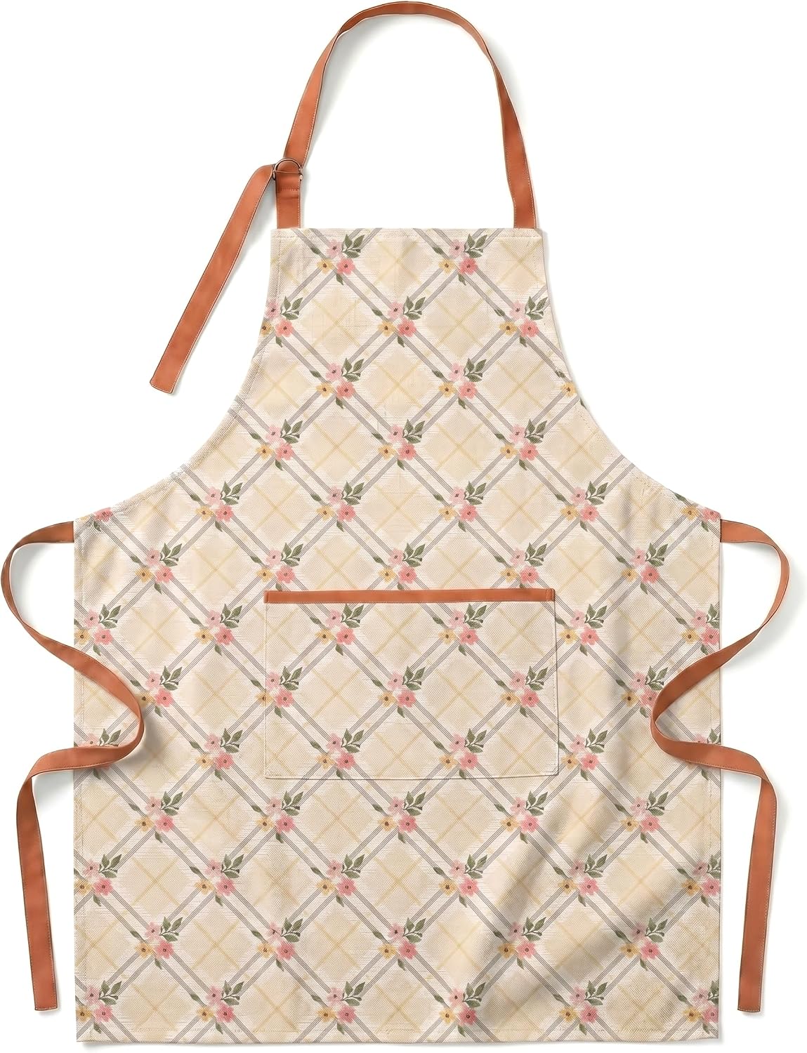 Apron for Women with Pockets, Cooking & Baking | Linen-textured, adjustable neck strap, divided pockets, cooking and baking