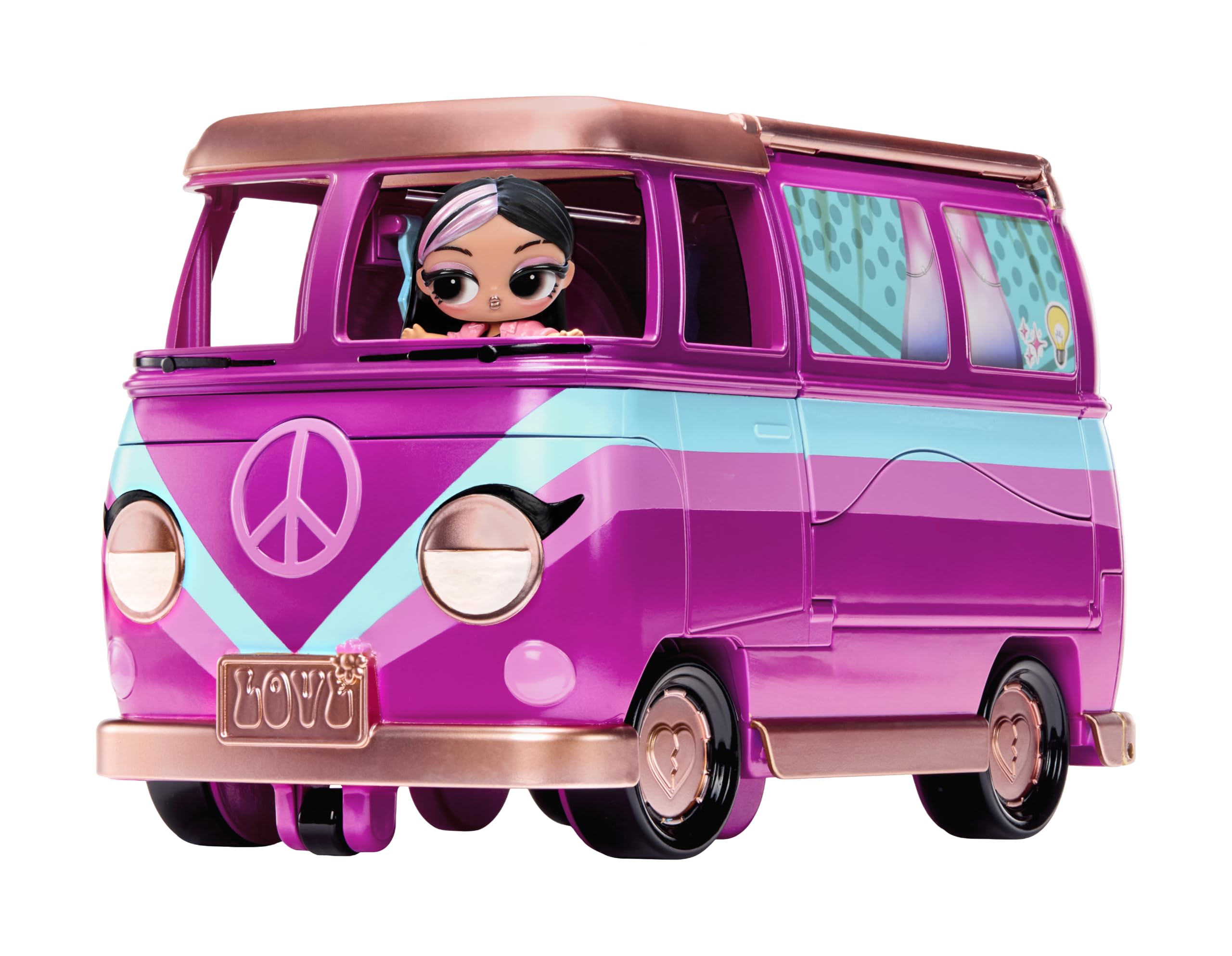 L.O.L. Surprise! Music Festival Tour Bus - 5-in-1 Playset with Exclusive Tot, Music Accessories and Furniture, 20+ Included Items, For Children Ages 4+