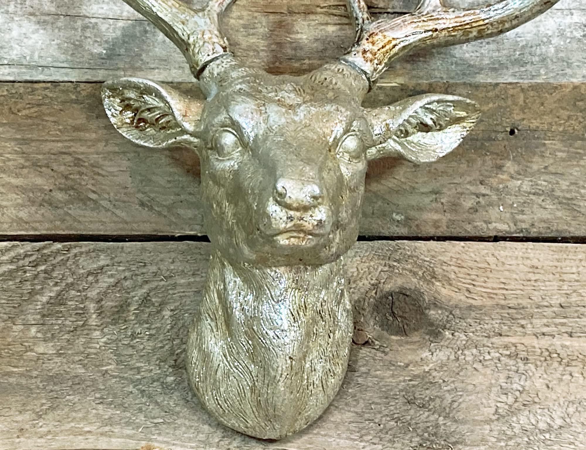 Best Value Here Wall Sculpture Reindeers head (M :26x24cm), Silver, 26L x 24W cm - Image 2