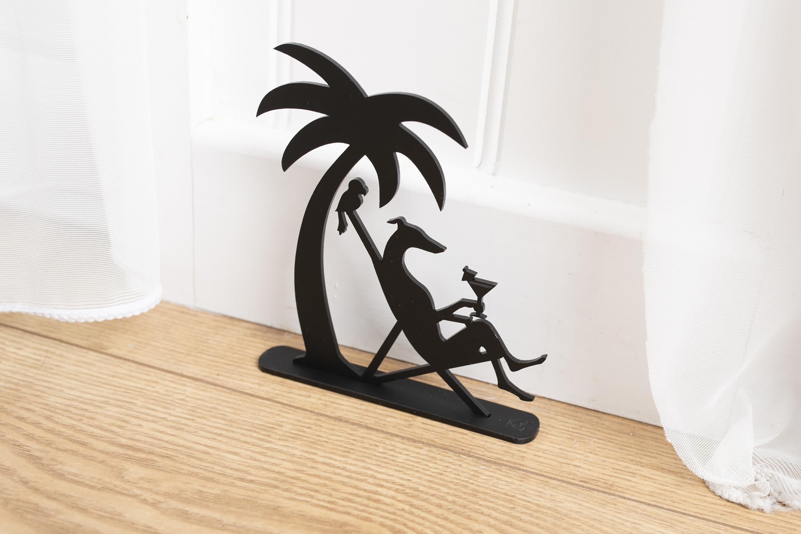 Whippet/Greyhound Silhouette Ornaments, various designs including Whippet on a motorbike - Image 3