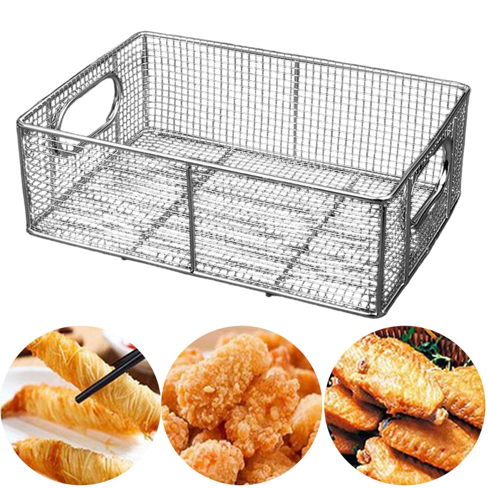 per friggitrice, scolapasta da cucina, rettangolare, per friggere e servire alimenti per cucine commerciali, 30x20x10 Centimetri