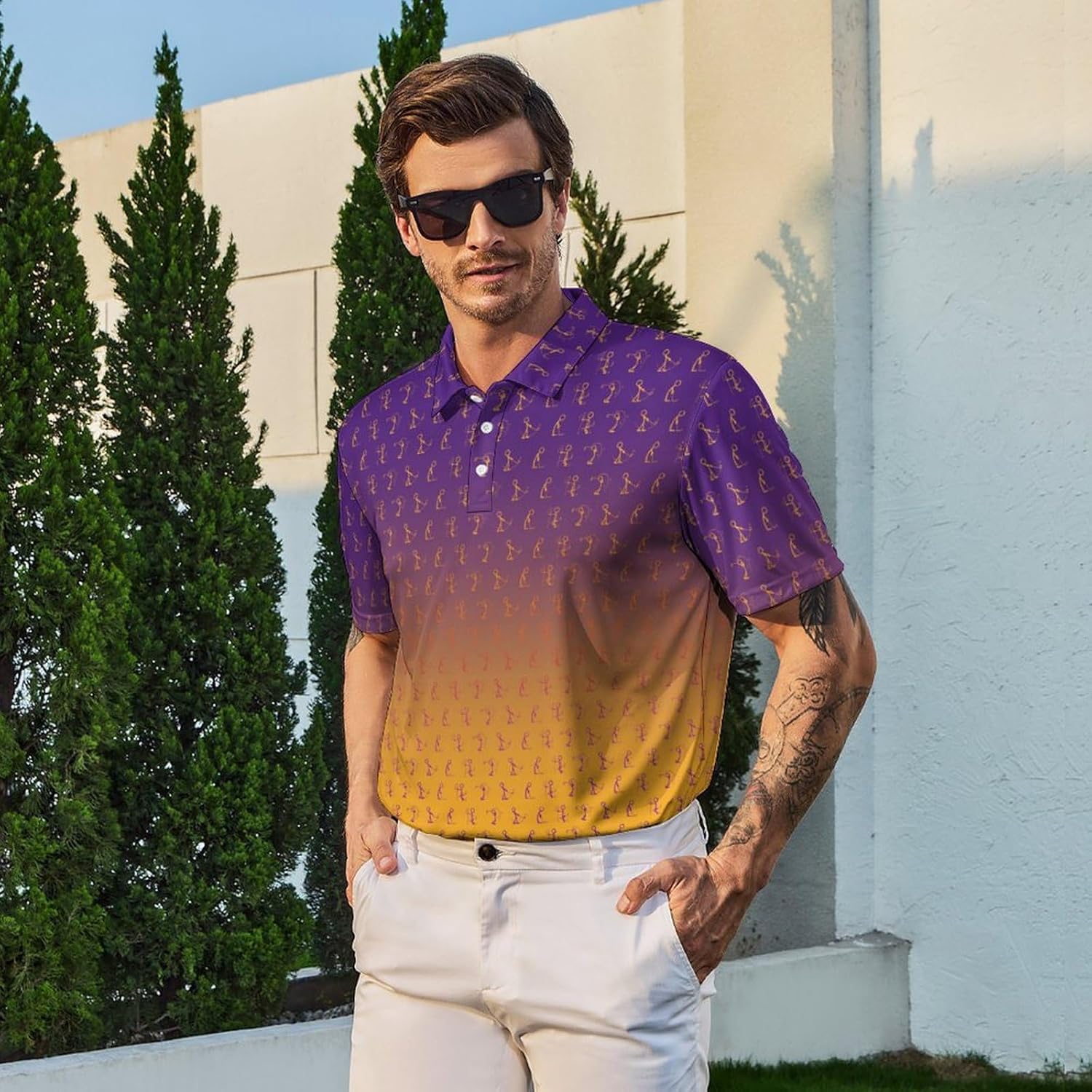 Men's Golf Shirt Quick-Dry Polo Shirt Performance Moisture Wicking Collared Tennis Shirts Athletic Shirt - Image 3