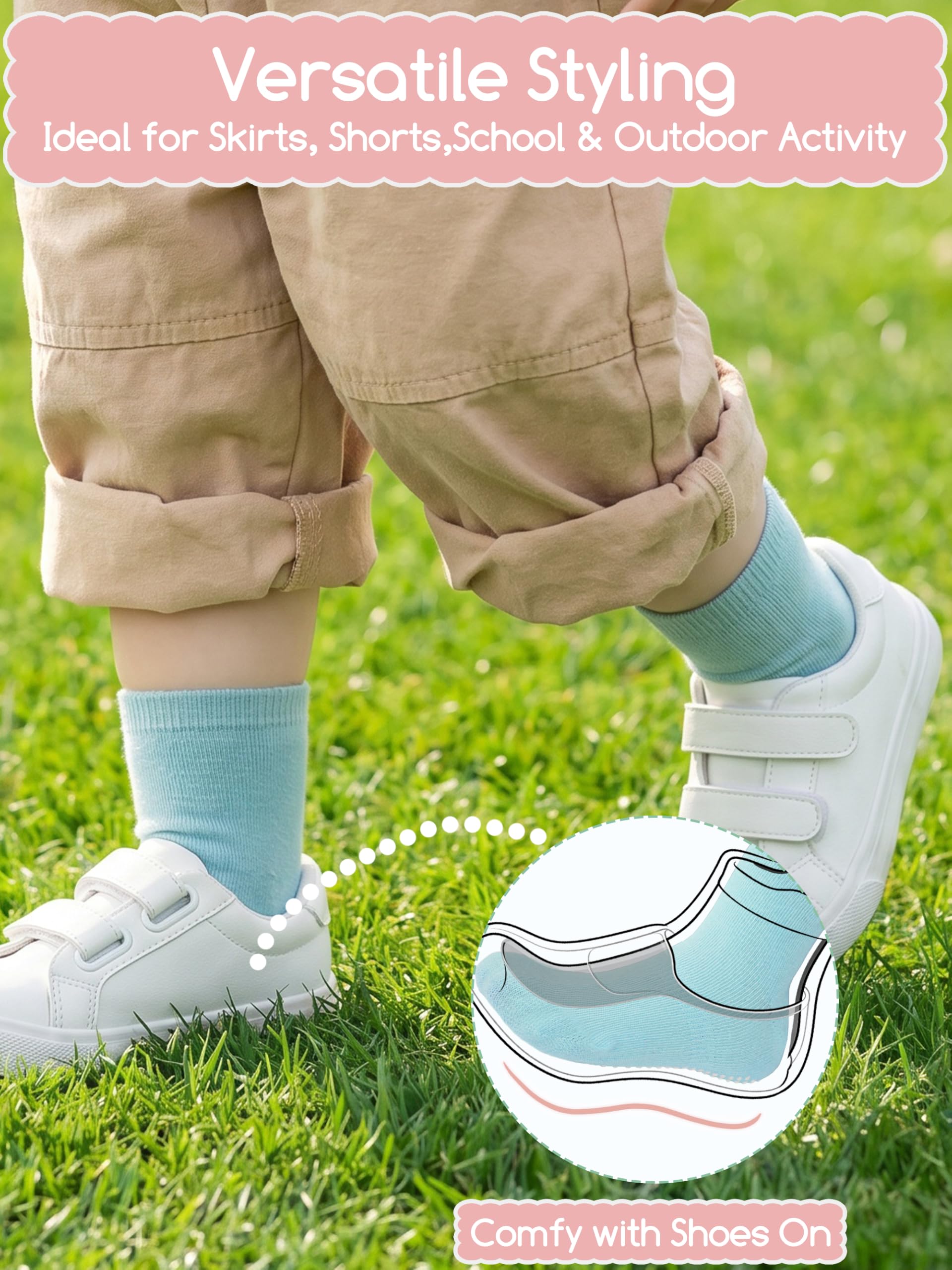 Aroveea Babysocken, rutschfest, für Kleinkinder, Jungen und Mädchen, niedlich, Baumwolle, 12 Stück