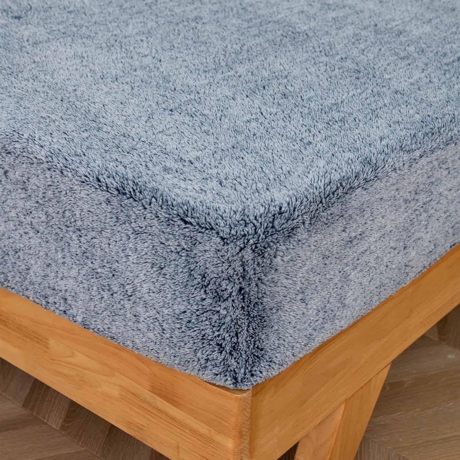 OHS Fitted Bed Sheets Double Navy Blue, Teddy Marl Double Bed Sheets