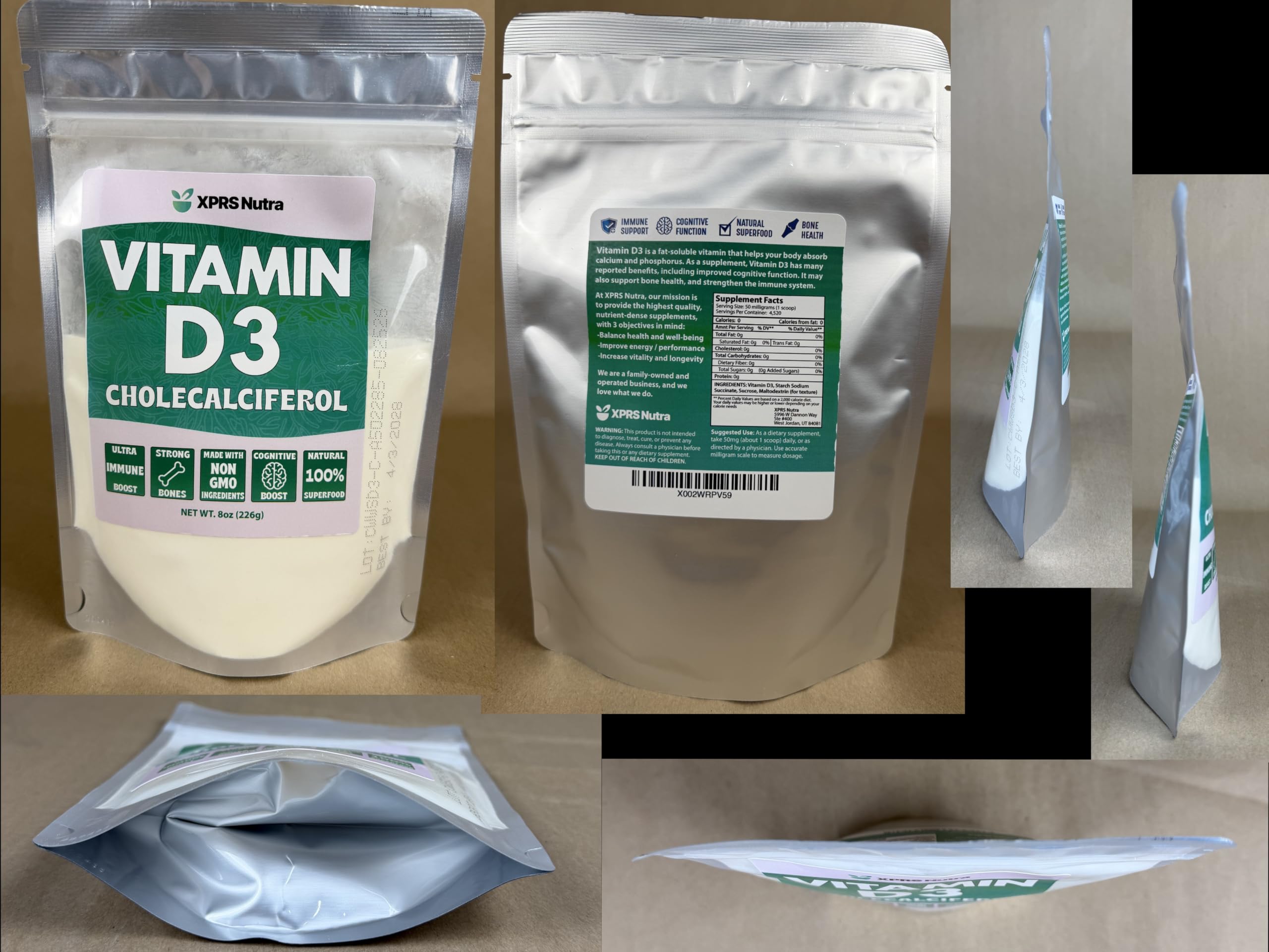 XPRS Nutra Vitamin D3 Powder (Cholecalciferol) - Unflavored VIT D for Bones and Immunity - Vitamin D3 Powder for Muscle Function - Vitamin D Supplements (8 Ounce) — Amazon image 8