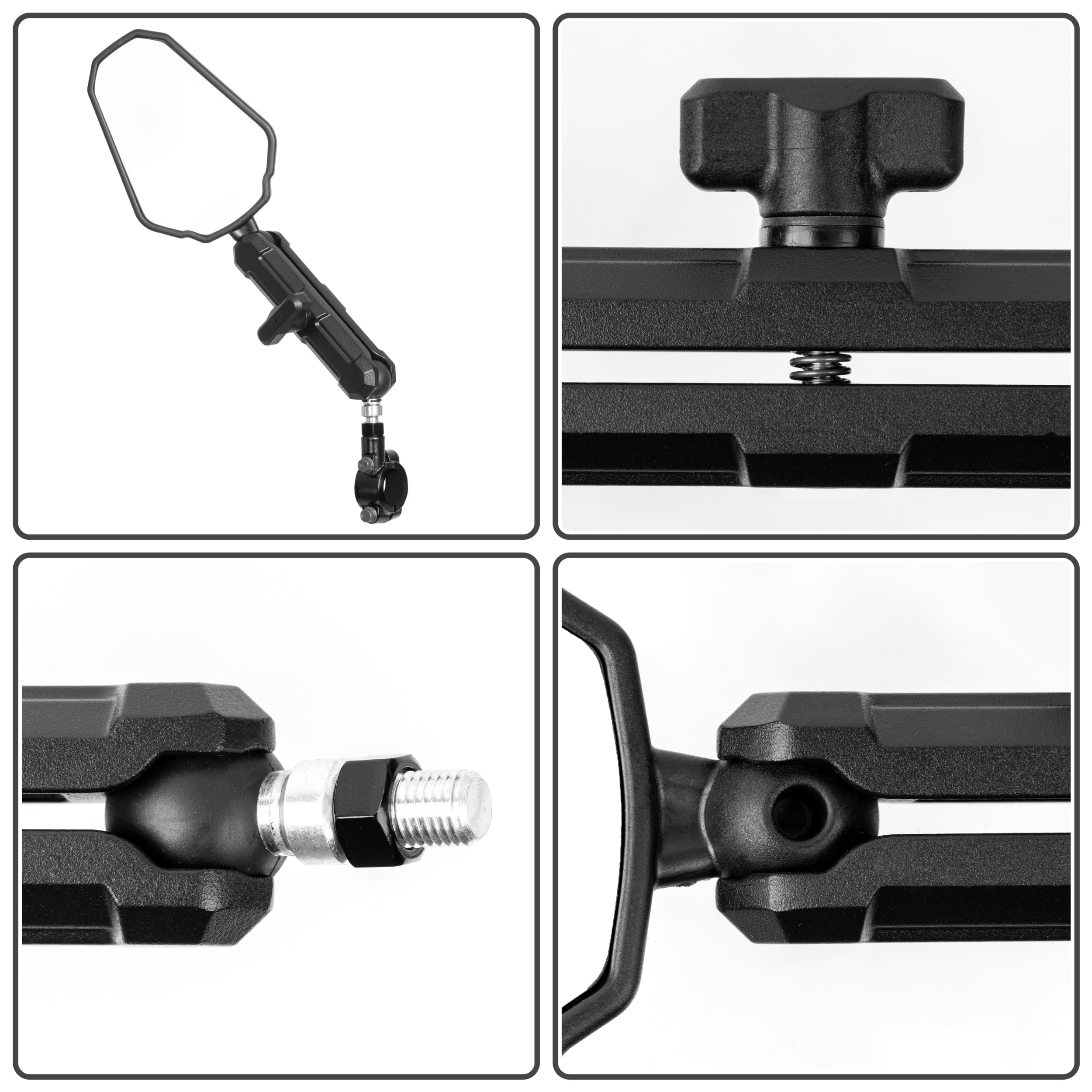 HUOGEE Motorrad Spiegel 2er Set - E24 Geprüft Mit 360° Verstellung