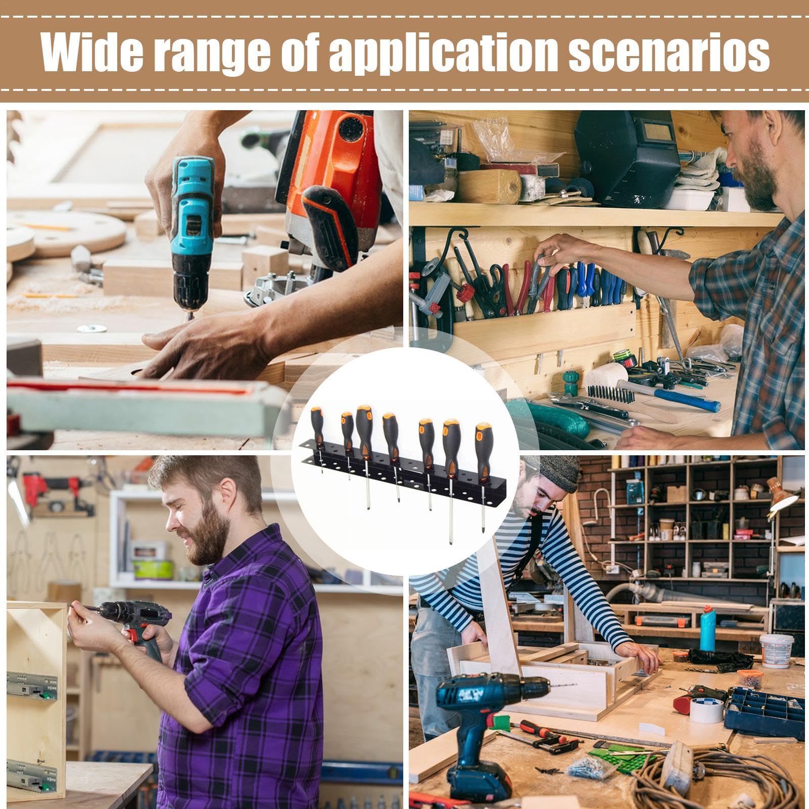 Organizer Da Parete Per Cacciaviti E Utensili - Ripiano Portautensili Per Garage - Foto 8