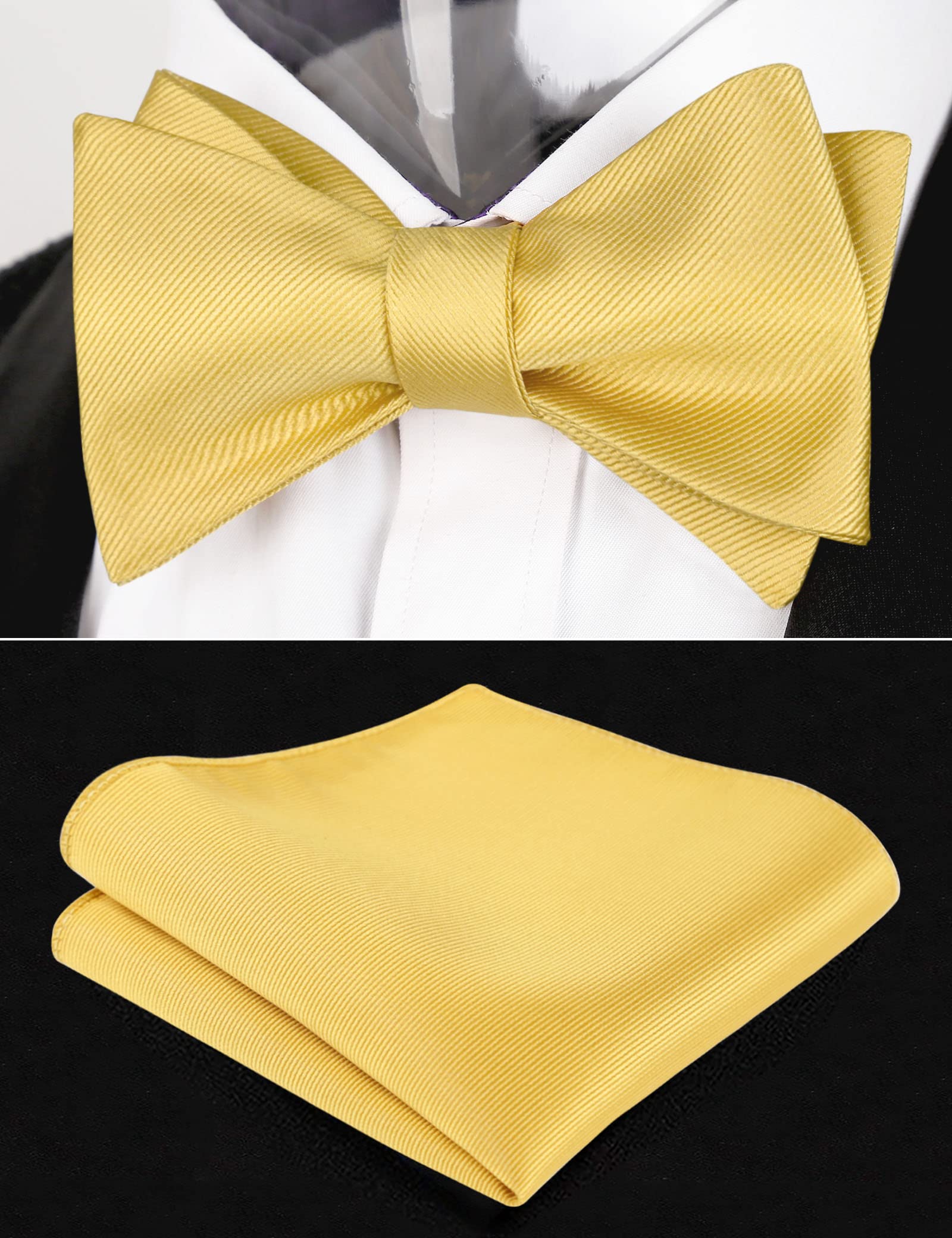 Alizeal Herren Silver Dot Wedding Vorgebundene Fliege und Taschentuch