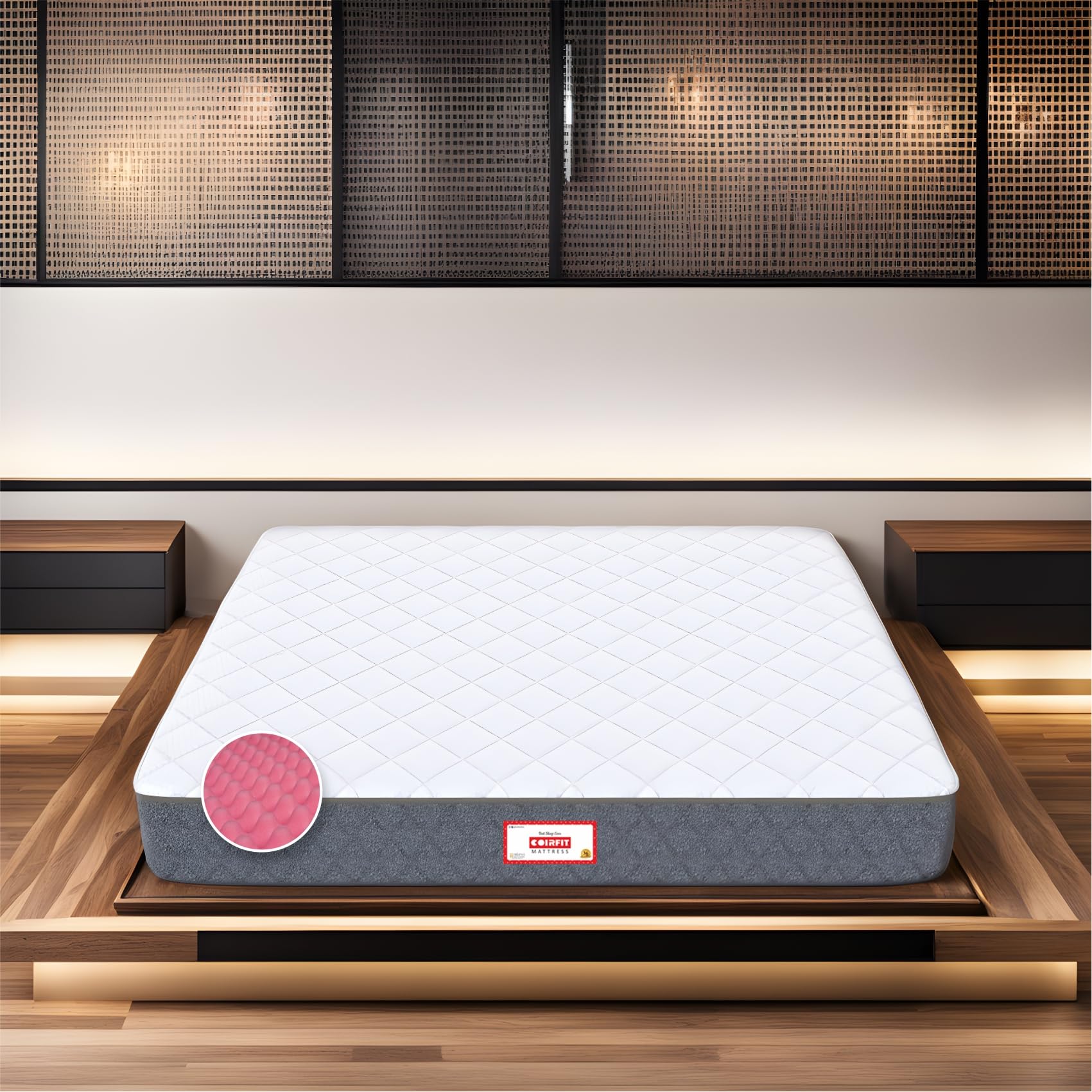 Coirfit Twin DLX Dual Comfort SRTX Tech. 4 Inch King High Resilience HR Foam Mattress 80x70 Inches with 2 in 1 Soft & Hard Side, Reversible Bed Mattresses, Back Pain Relief | 10 Year Warranty-image-30