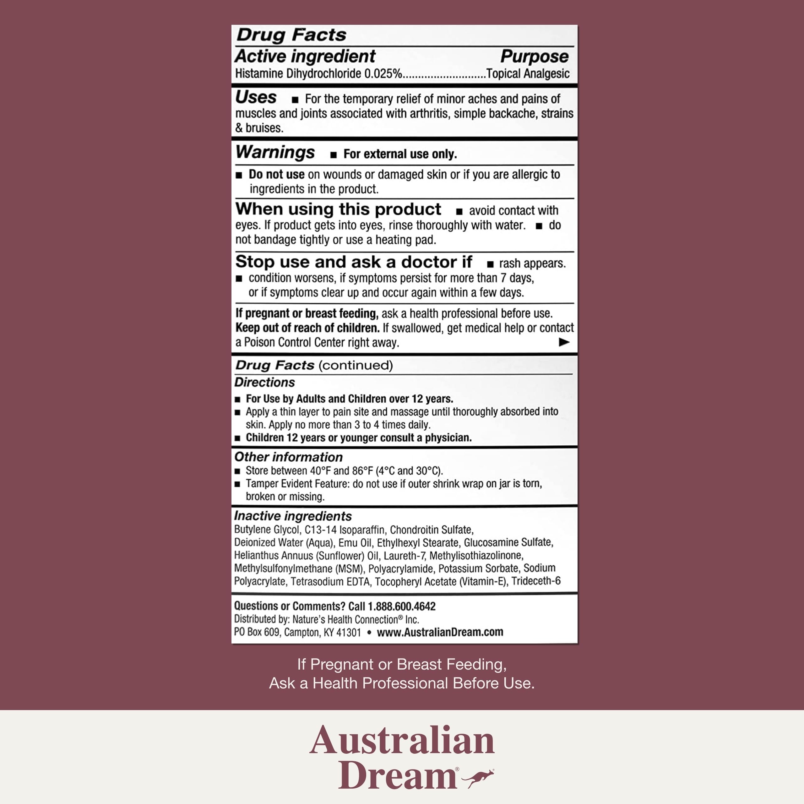 Australian Dream Arthritis Pain Relief Cream, 4 oz Jar — Amazon image 2