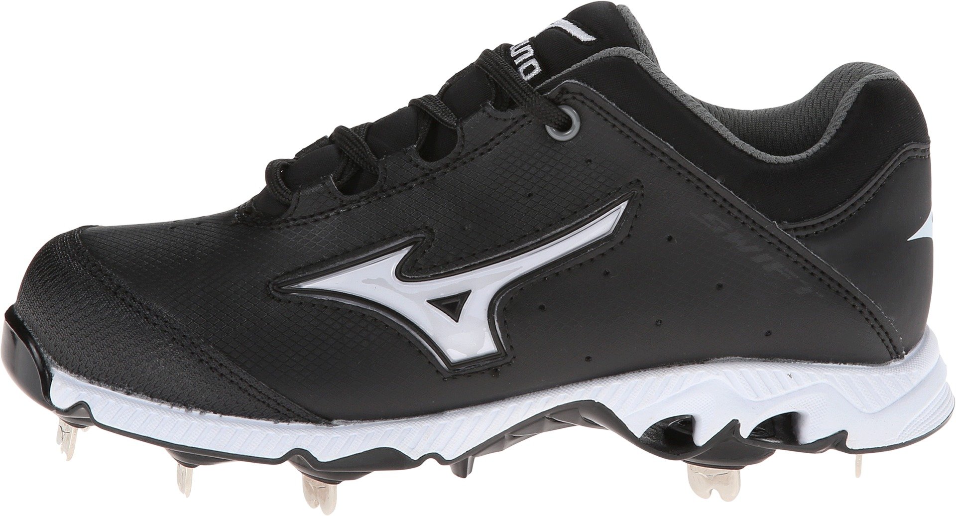 Mizuno Women's 9-Spike Swift 3 Switch Softball Cleat,Black/White,10.5 M US