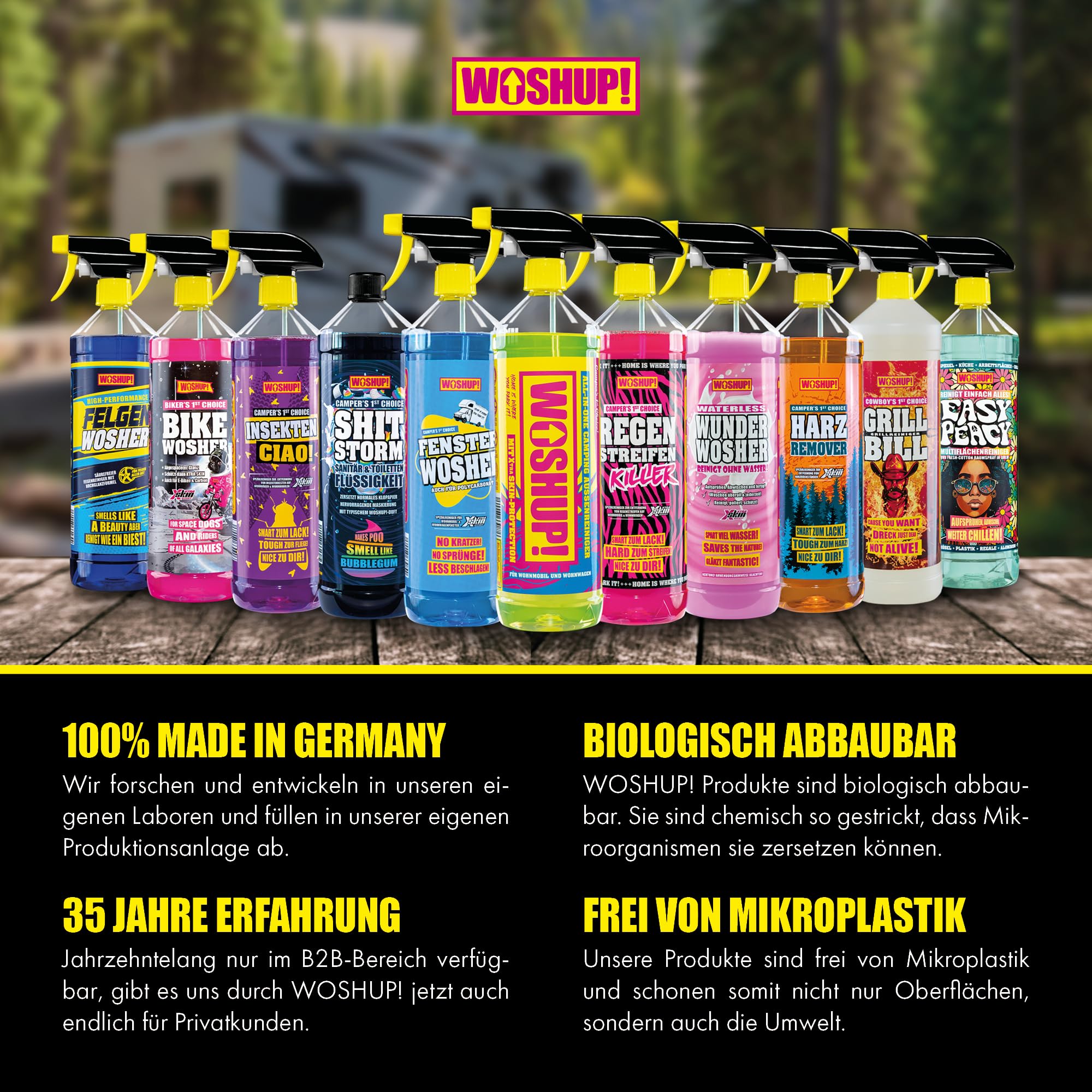 High Power Wohnwagen Reiniger Regenstreifen Killer Xtra Skin Schutzfilm 1000 ml Regenstreifenentferner für Wohnwagen, Wohnmobil, Boot, Anti Regenstreifen (1 Liter)