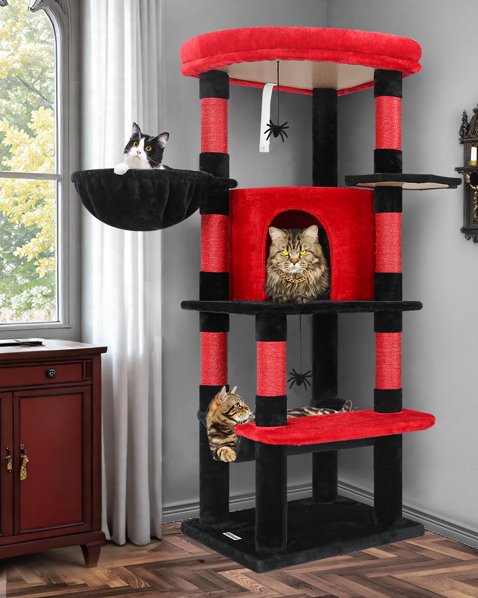 Globlazer Kratzbaum Ecke für Erwachsene Katzen 168 cm Stabil