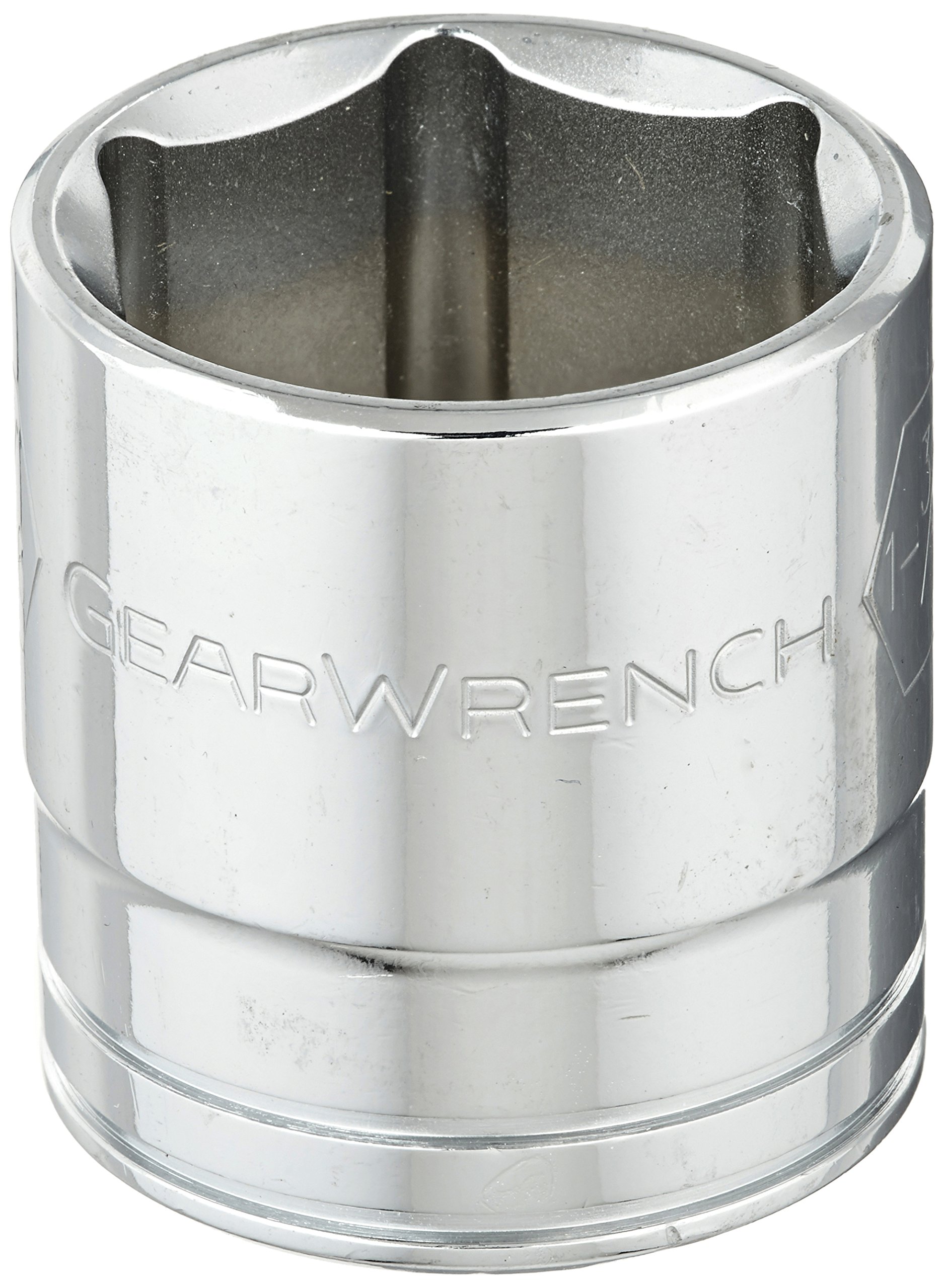 GEARWRENCH 80677 1/2" Drive 6 Point Standard SAE Socket 1-3/16", Black, 1.654 in