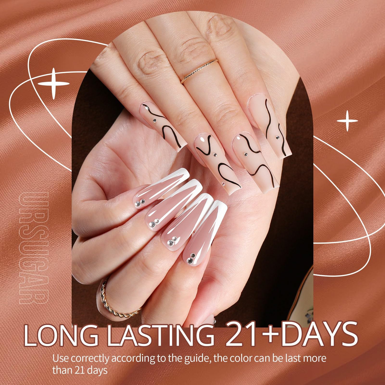 UR SUGAR Poly Gel Nägel Set, Nagelverlängerung Builder Kit 6 Farben Polygel Farben Tube mit Base Top Coat Slip Lösung Nude Kaffee Extension Maniküre Set DIY at Home