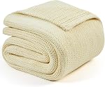 L'AGRATY Knitted Weighted Blanket - 48"x72" 12lbs Cooling Chunky Knit Heavy Blanket for Adults Braided Crochet Throw Thick Cable Yarn Knit Decorative Blanket No Beads Evenly Weighted Machine Washable