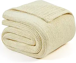 L'AGRATY Cobertor pesado de malha – 127 cm x 152 cm 3,2 kg cobertor pesado de malha grossa refrescante para adultos manta de crochê trançado fio grosso cobertor decorativo sem contas uniformemente