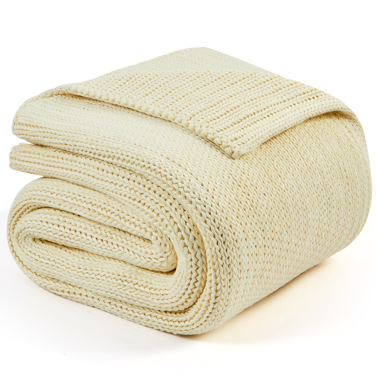 L'AGRATY Knitted Weighted Blanket - 50"x60" 7lbs Cooling Chunky Knit Heavy Blanket for Adults Braided Crochet Throw Thick Cable Yarn Knit Decorative No Beads Evenly Weighted Machine Washable