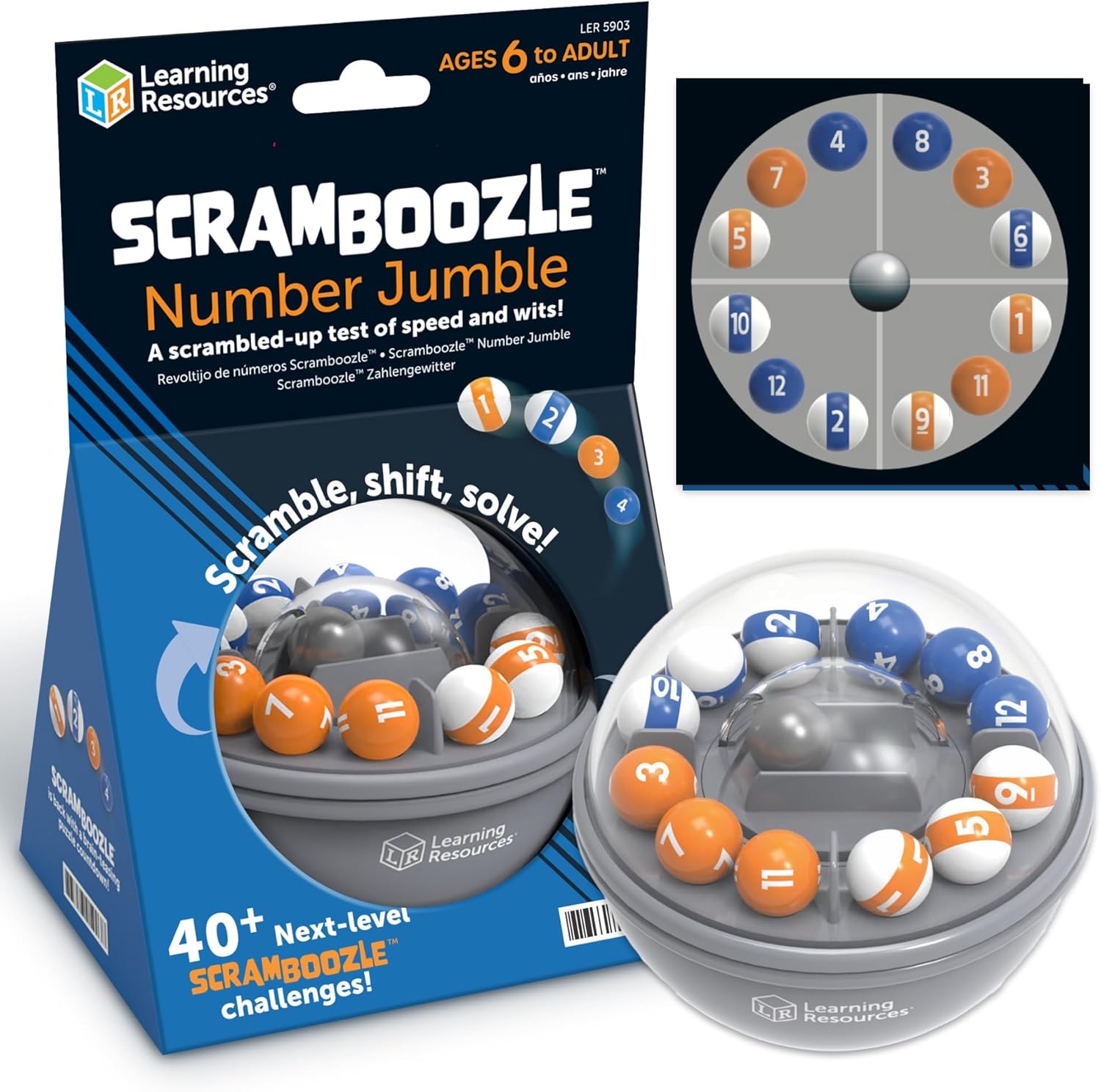Learning Resources Scramboozle Number Jumble - 3D Brain Teasers for Kids and Adults, Puzzles for Teens, Critical Thinking and Problem Solving Game, Travel Toy, Fidget Toys, Gifts for Boys and Girls
