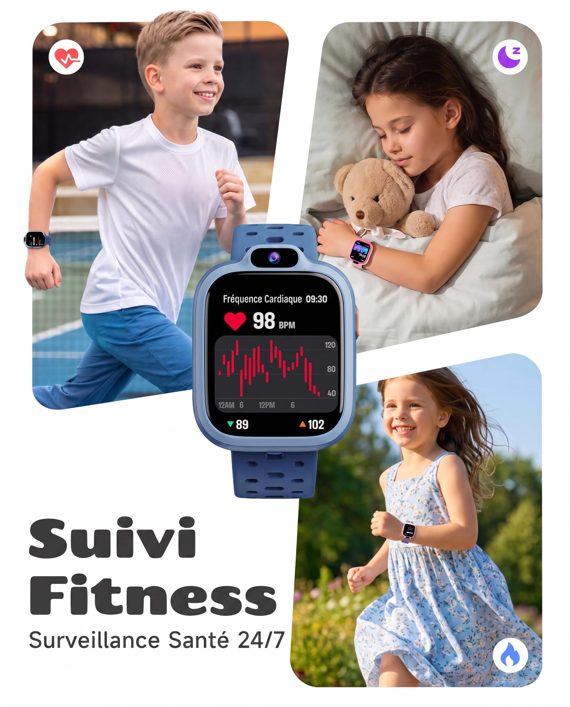 BIGGERFIVE Montre Enfant Connectée ou Non, Smartwatch Garçons Filles 3-14