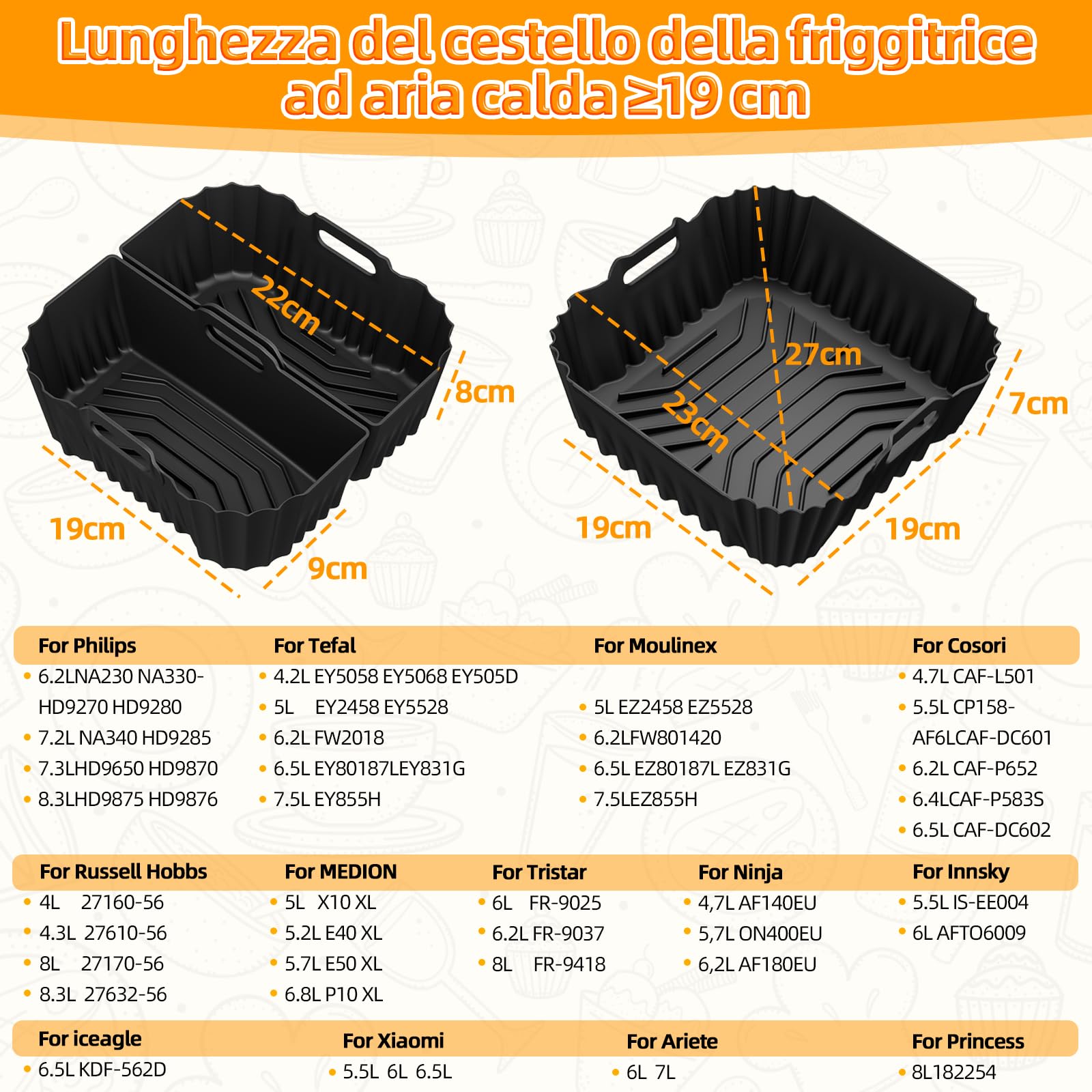 15 pezzi per friggitrice ad aria calda COSORI Turboblaze 6L Airfryer