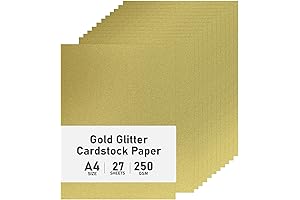 27 Sheets Premium Gold Glitter Cardstock Paper