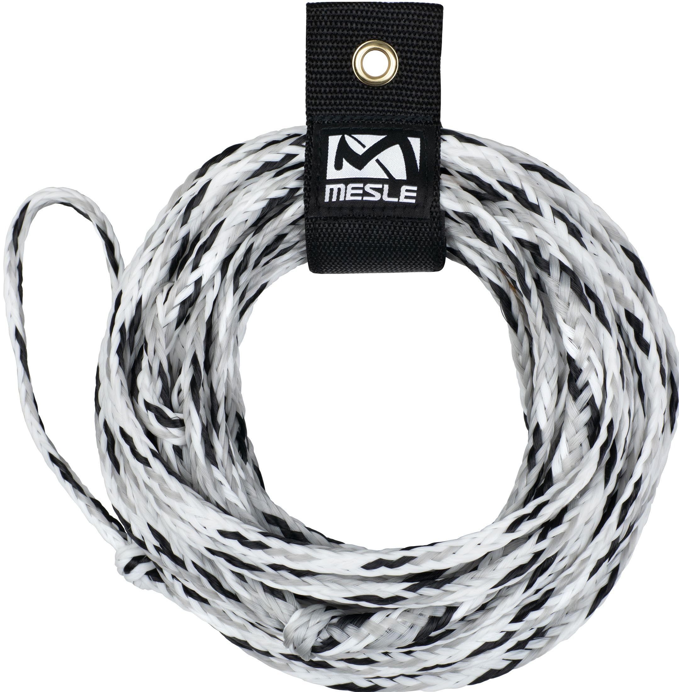 MESLE Slalom Wasserski Leine Easy Up 75', mit Starthilfe-Dreieck zum Monofahren, einfacher Slalom Wasserski-Start, Länge 18,3-23 m, schwimmend, Gummi-Hantel