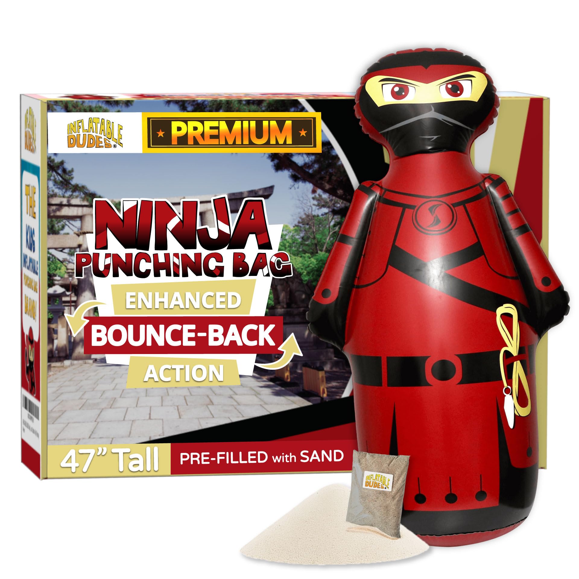 INFLATABLE DUDES Kids Punching Bag- Bop Bag | Sand-Base