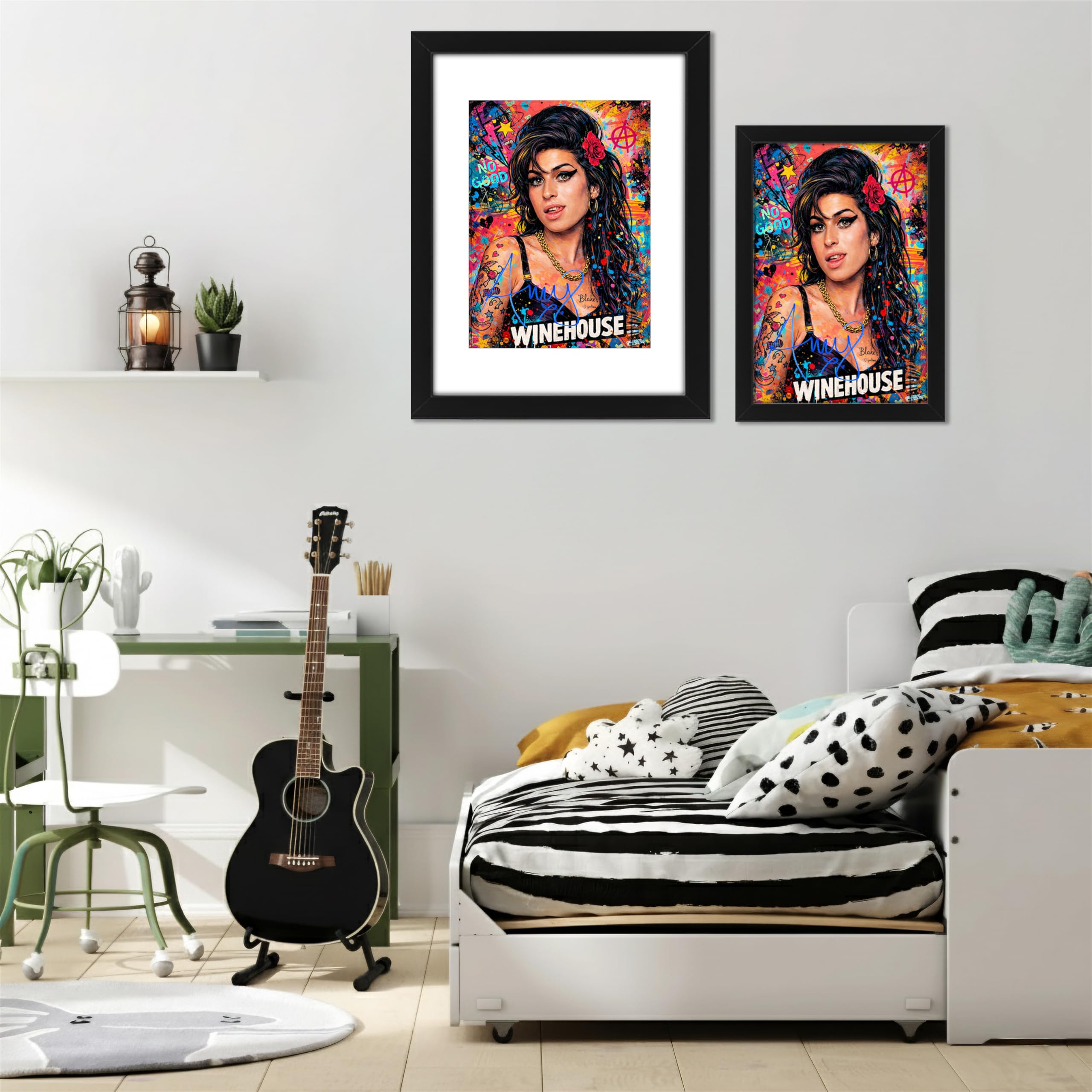 Poster con stampa autografata di Amy Winehouse, edizione limitata, idea regalo per i fan, memorabilia da collezione, merchandising artistico da parete, leggenda Jazz Soul Back to Black, formato A3 con