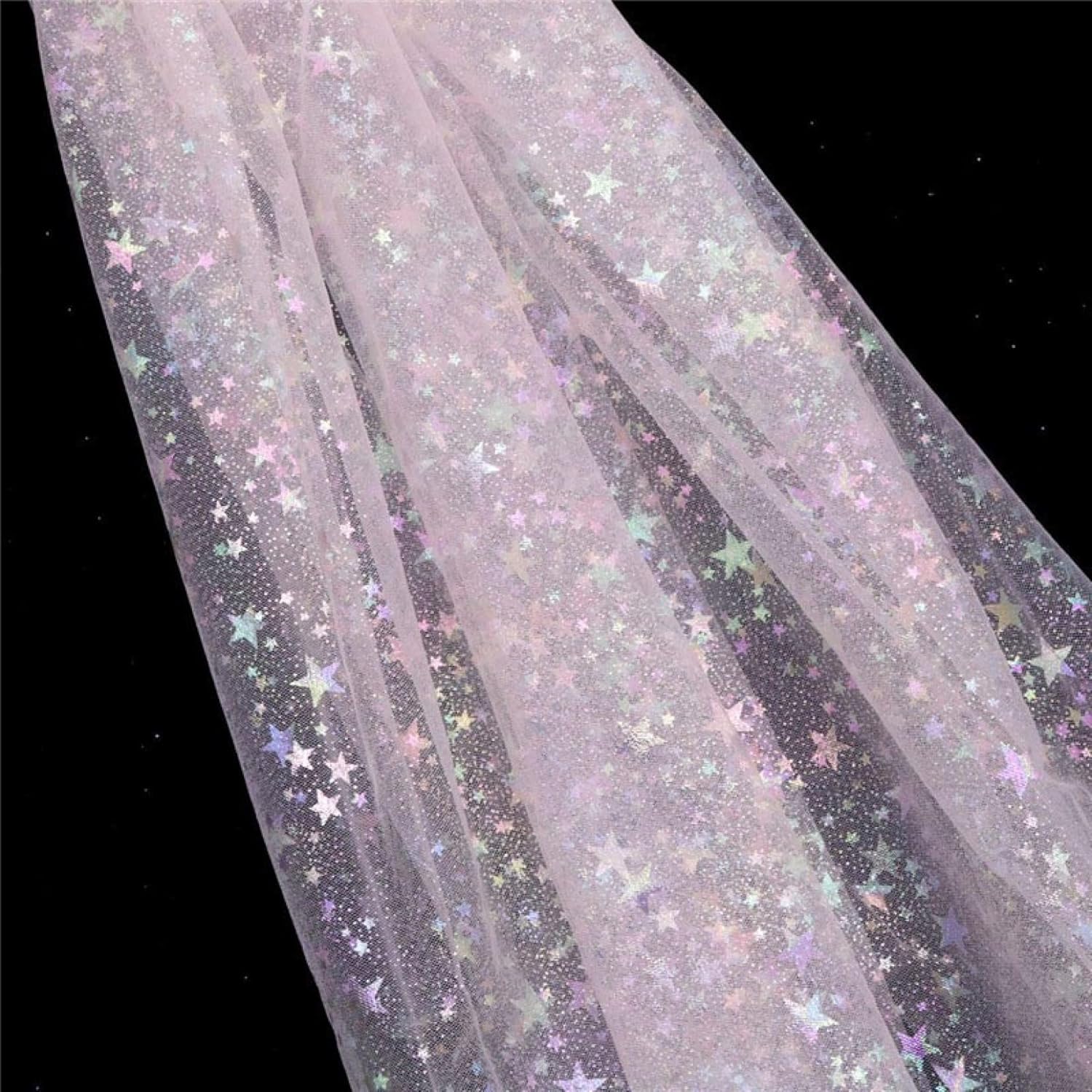 Tulle Fabric Roll Glitter Sequins Tulle Fabric Wedding Birthday Backdrop Curtain Lace Wide Tulle for Sewing Table Skirt DIY Home Decor(Dark Pink)
