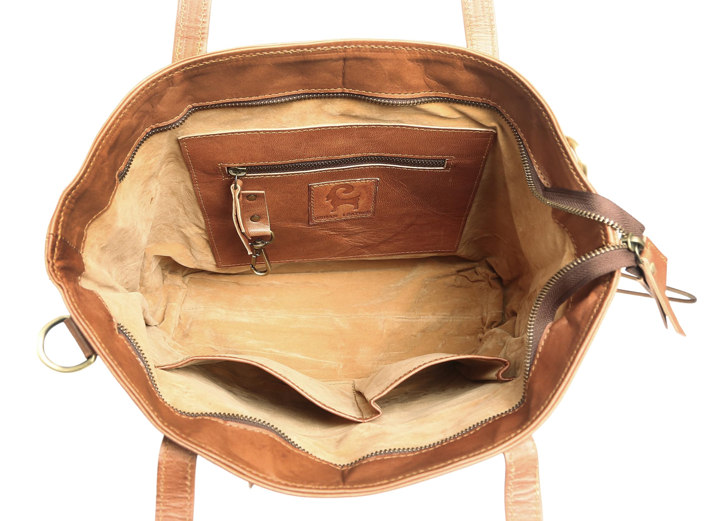 URBAN LEATHER Bolso de piel vintage para mujer, 40 cm