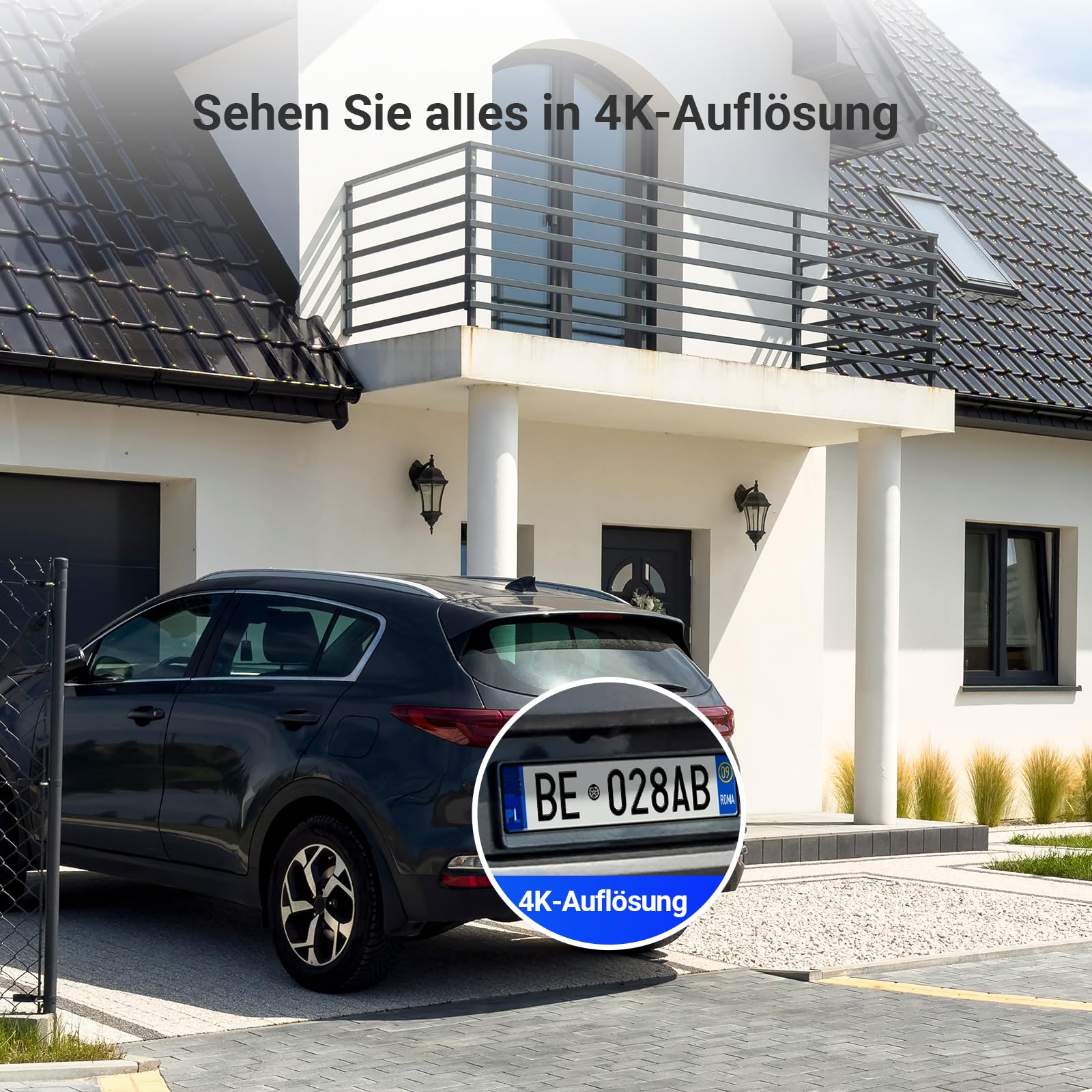 EZVIZ 4K Überwachungskamera aussen Sicherheitssystem, 4X 8MP PoE IP Kamera mit 2TB HDD NVR für 24/7 Aufzeichnung, Farbnachtsicht & Personen-/Fahrzeugerkennung, IP67, H3K PoE Kit