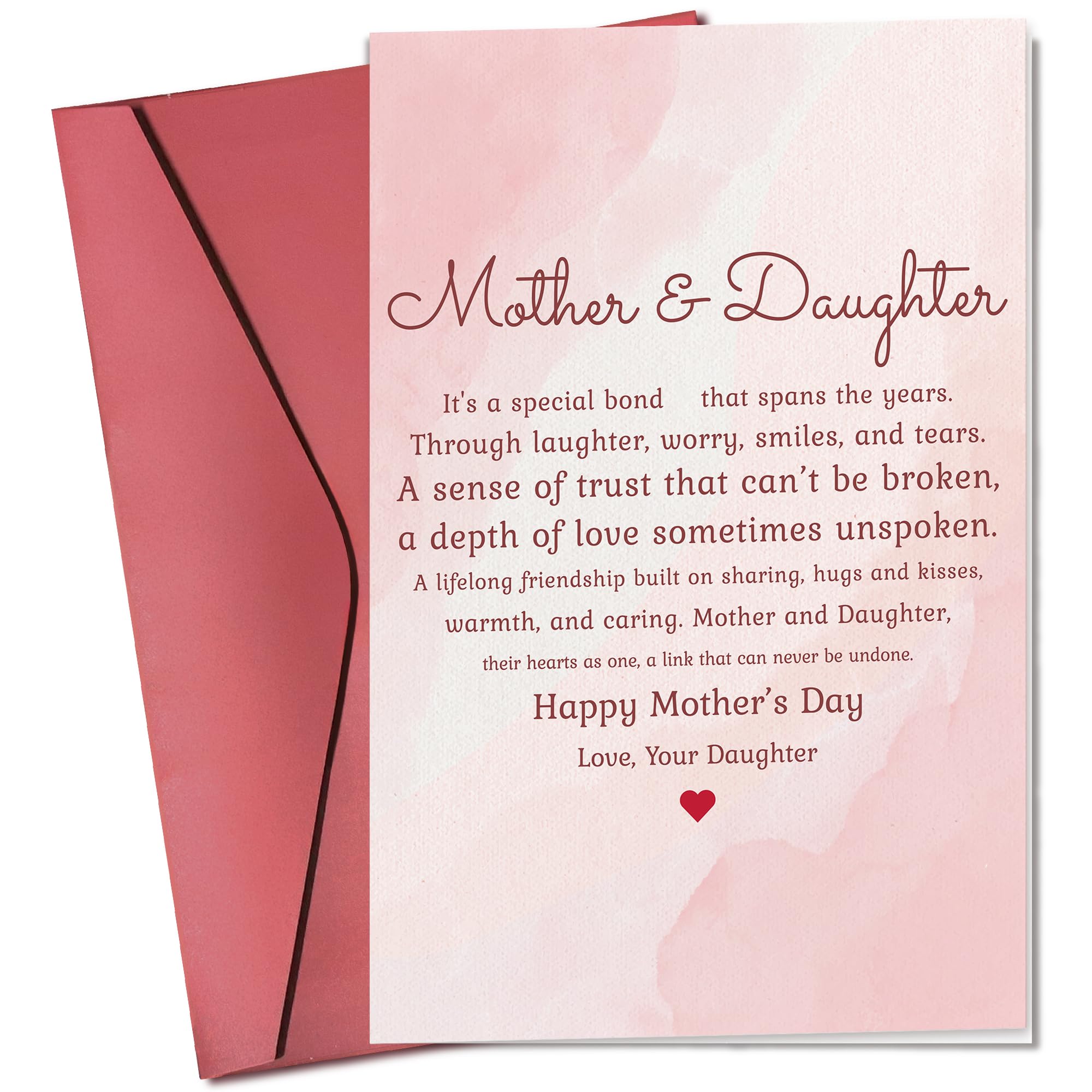 Pawzity Mothers Day Cards for Mom from Daughter - Mother's Day Card for Mom - Happy Meaningful Flowers Mothers Days Cards from Kids - Single 5.3''x 8'
