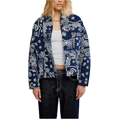 Free People Opal Swing Printed Denim navy combo/bandana