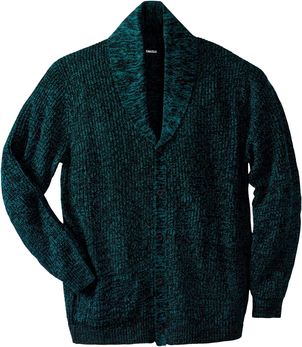 KingSize Men's Big & Tall Shaker Knit Shawl-Collar Cardigan Sweater