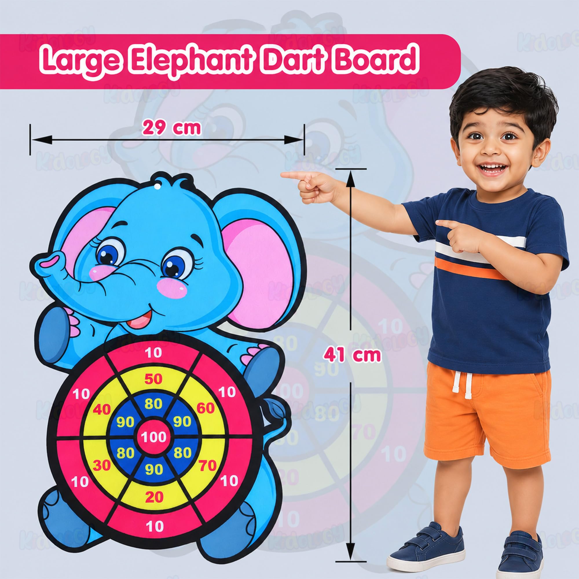 Kidology Dart Game Board for Kids Age 3 Year Above | 10 Sticky Balls, Indoor/Outdoor Multi-Player Party Game, Perfect for Kids Boys & Girls, Birthday Gift for Children — Amazon image 2