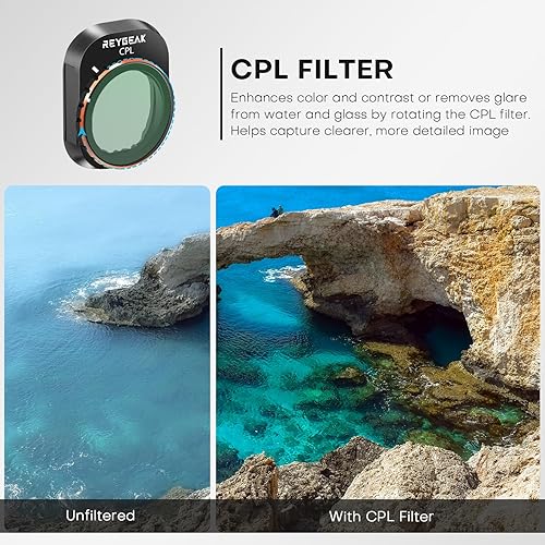 Miniatura 6 de REYGEAK ND & CPL - Juego de filtros para DJI Mini 4 Pro, 6 unidades CPL ND8 ND16 ND32 ND64 ND128 Polarizador y filtros de densidad neutra Accesorios