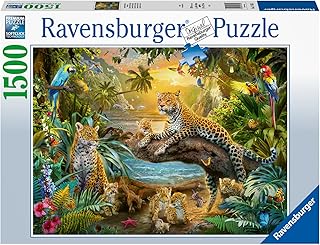 Ravensburger Puzzle Leopard Family in The Jungle 1500 Pieces Puzzle for Adults and Children from 14 Years
