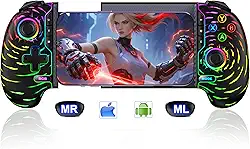 Wireless Phone Controller for iPhone/Android with Hall Joystick/Trigger, Light Up Mobile Gaming Controller Support Play Xbox, Steam Link, Call of Duty, Minecraft, Roblox, Cloud Android iOS Controller