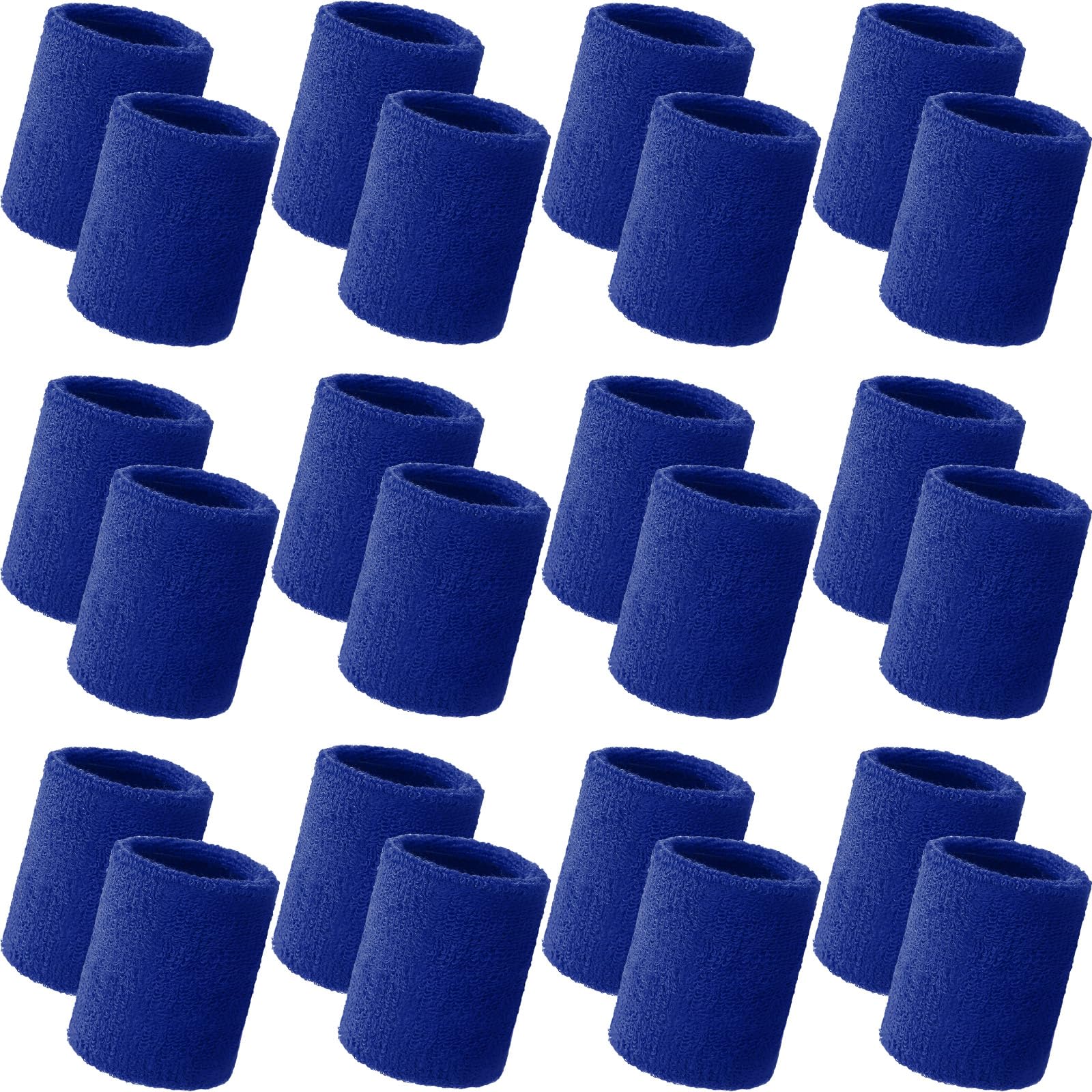 Bememo 24 Pcs Wrist Sweatbands Bulk Athletic Wristband for Men