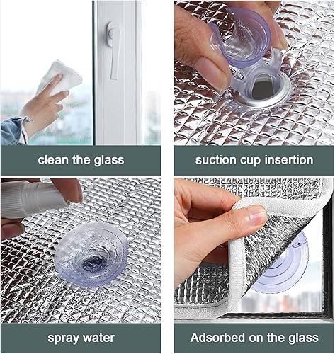 Miniatura 8 de Reflective Aluminum Foil Thermal Insulation Shield,Two-Way Privacy Window Film,Sun Protection Blackout Window Tint Kit,Heat Control Window Tinting