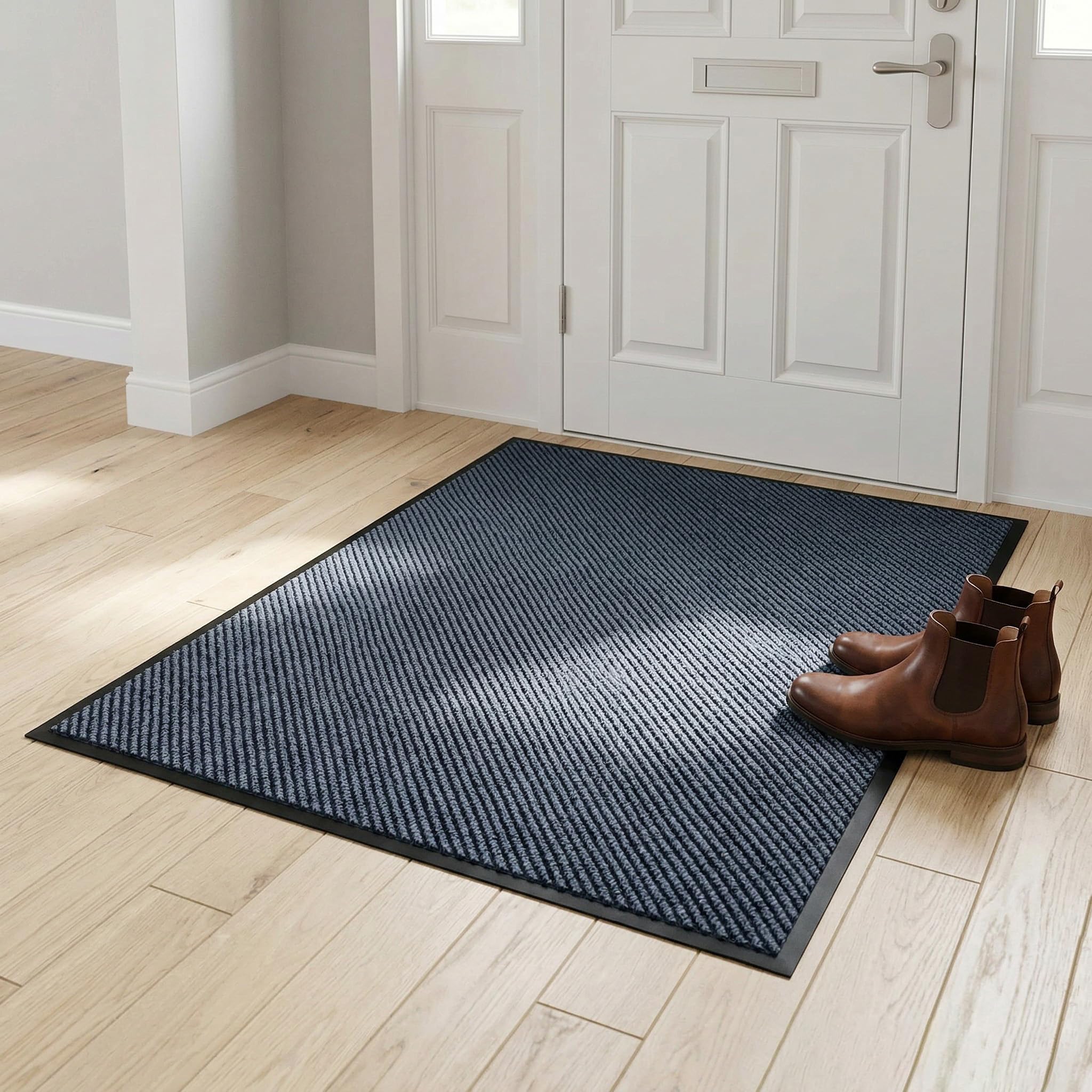 Heavy Duty Doormat for High Traffic Entryways Rug All Weather Door Floor Mat with Ultra Grip PVC Backing Non Slip Welcome Mat for Patio,Entry,Indoor Outdoor (Cold Gray, 24x72inch) — Amazon image 2