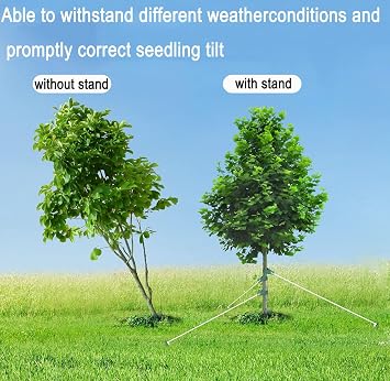 3 Pcs 12 Inch Heavy Duty Steel Tree Stake Kits, Tree Stakes and Supports for Young Trees Against Bad Weather Leaning Tree Anchor Straightening Kit, Bonus Tree Straps & Rope for Anchoring