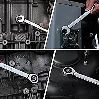 Vista 7 de WORKPRO Ratcheting Wrench Set, SAE, 7-piece Ratcheting Combination Wrench Set, 5/16'', 3/8'', 7/16'', 1/2'', 9/16'', 5/8'', 18/16'', 12-Point, CR-V