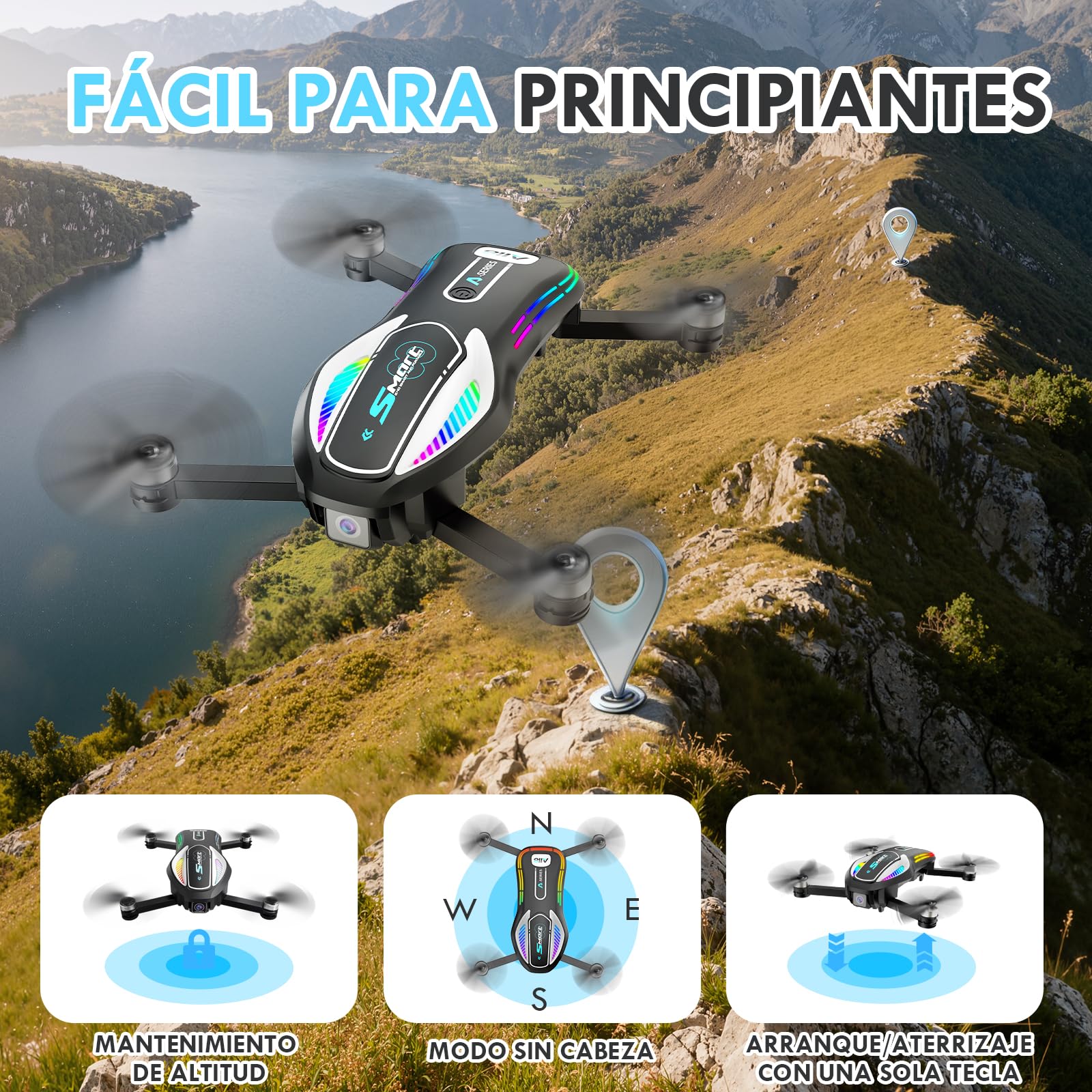 Dron con cámara 1080P – mini dron plegable