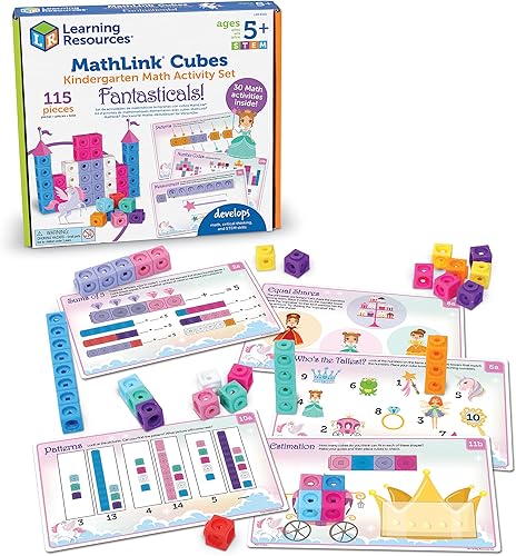 Miniatura 30 de Learning Resources MathLink Cubes - Juego de actividades de matemáticas preescolares – Artículos imprescindibles para el aula, suministros escolares