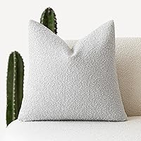 Vista 12 de Foindtower Fundas de almohada decorativas con textura de boucle, fundas de almohada sólidas, neutrales, suaves y acogedoras para silla, sofá