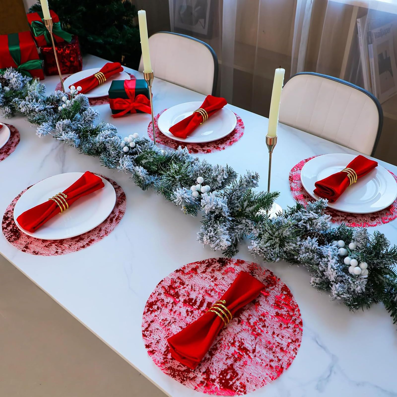 Lot De 100 Sets De Table Jetables Métalliques 33 Cm - Napperons Ronds Dorés/Argentés Pressés, Idéal Mariage, Anniversaire, Fête Et Décoration De Table Chic